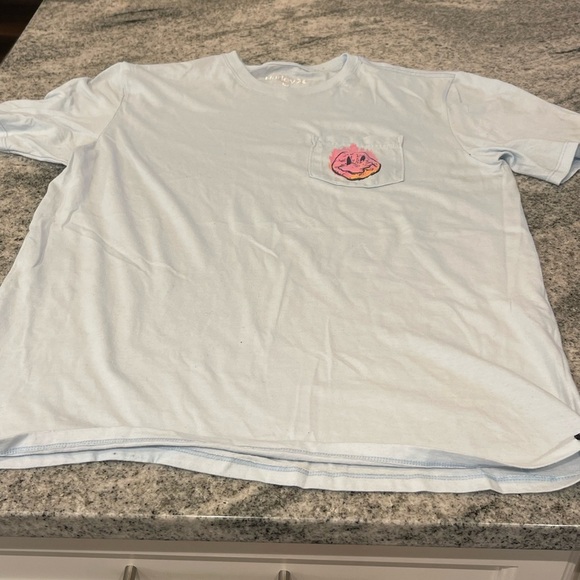 Hurley Tops - Hurley Light Blue Tee with Pink smiley Graphic
